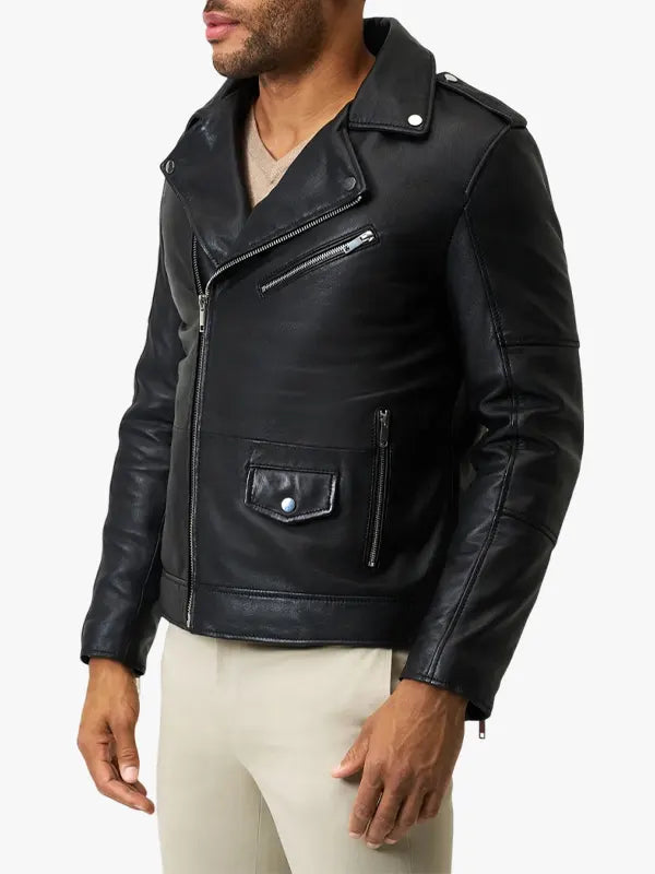 Pietro Black Leather Jacket