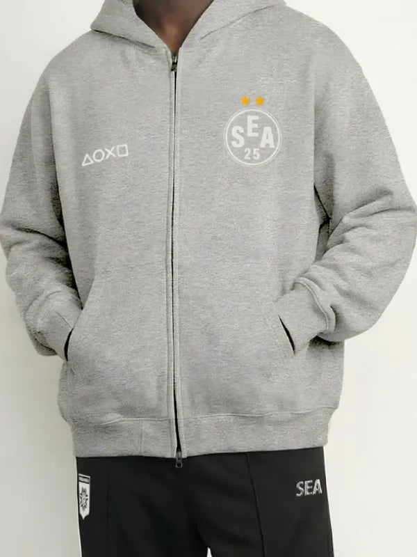 Playstation x Wind and Sea Team Zip Hoodie Grey