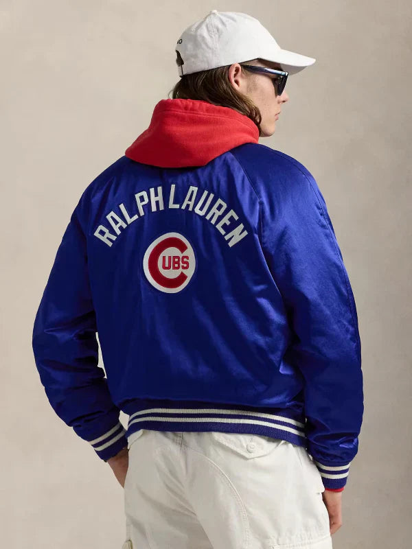 Polo Ralph Lauren Cubs Blue Satin Varsity Jacket
