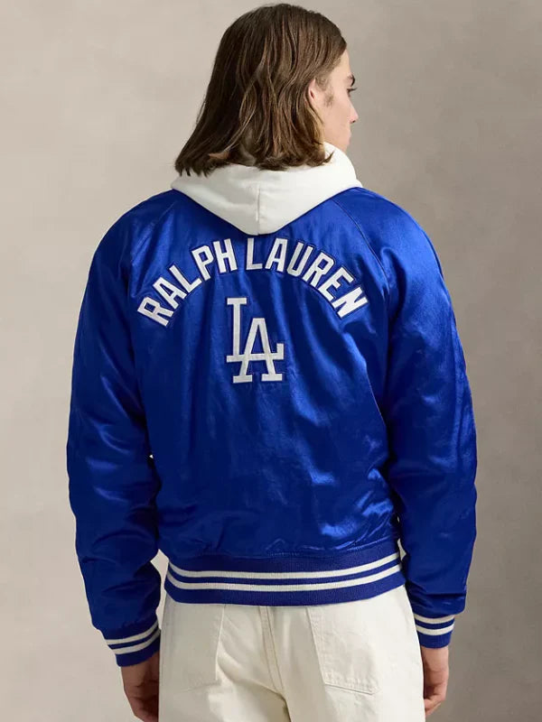 Polo Ralph Lauren LA Dodgers Satin Jacket Blue