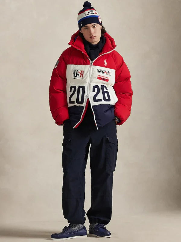 Polo Ralph Lauren Team USA Color-Blocked Puffer Jacket