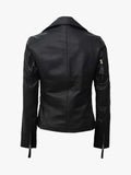 Ramsey Women Asymmetrical Black Leather Jacket