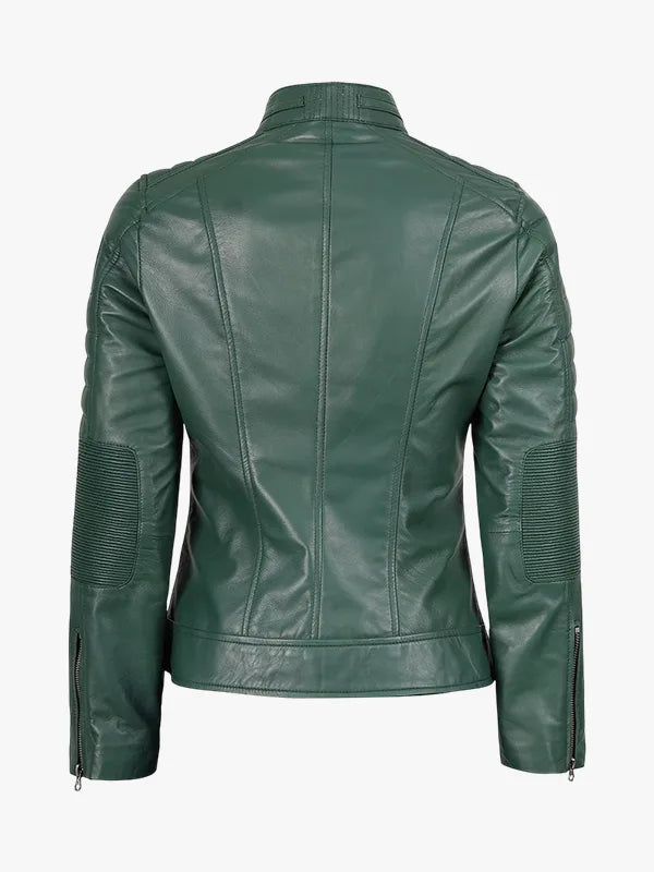 Real Olive Green Biker Jacket