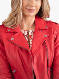 Red Esthwaite Leather Biker Jacket
