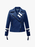 Reese Ladies Navy Blue Moto Jacket
