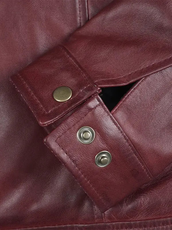 Reeves Men's Harrington Real Burgundy Jacket Leather