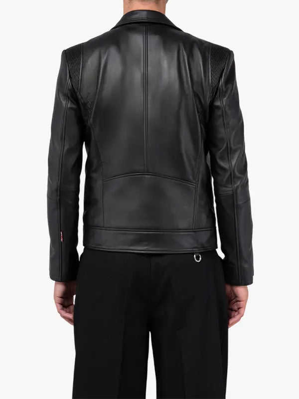 Refined Black Biker Leather Jacket