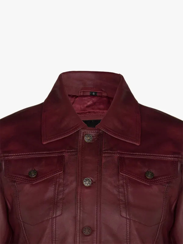 Retro Leather Trucker Jacket Constantine