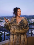Rihanna Dior Fur Coat