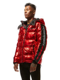 Rockstar Hooded Puffer Jacket Red