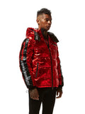 Rockstar Red Hooded Puffer Jacket