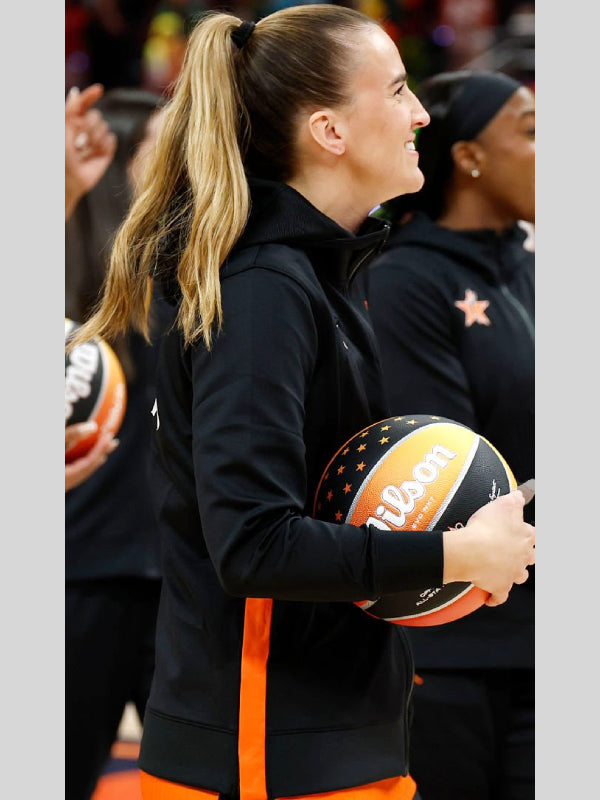 Sabrina Ionescu WNBA Black Hoodie Zip-Up