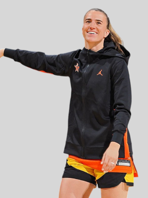 Sabrina Ionescu WNBA Black Zip-Up Hoodie Jacket