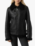 Saint and Sofia Amelia Aviator Women's Black jacket