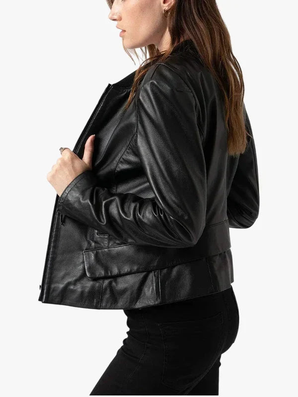 Saint and Sofia Blane Women Black Leather Jacket
