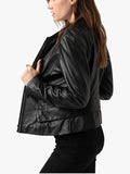 Saint and Sofia Blane Women Black Leather Jacket