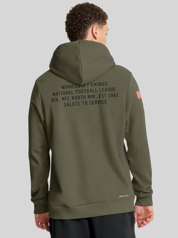 Salute to Service 2025 Minnesota Vikings Nike Sweatshirt Olive