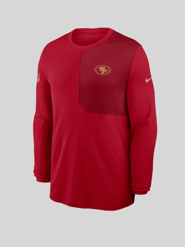 Kyle Shanahan Nike San Francisco 49ers Sideline Coach Dri-FIT Long Sleeve Shirt