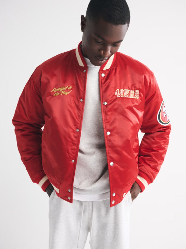San_Francisco_49ers_Abercrombie_Varsity_Bomber_Jacket_Red