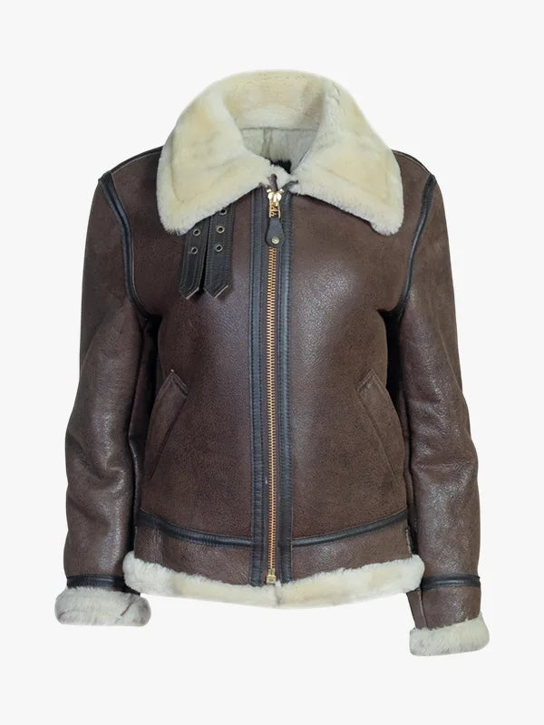 Schott NYC Women's Sheepskin B-3 Bomber Jacket