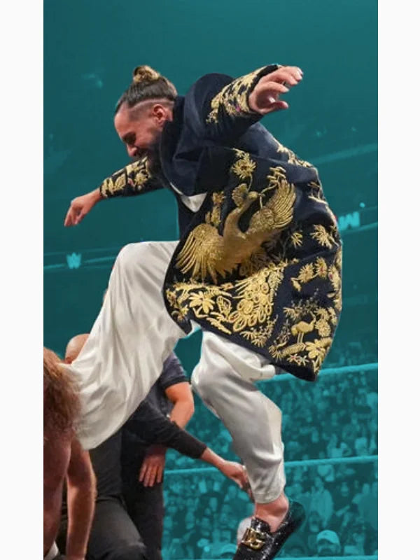 Seth Rollins Blue Embroidered Coat
