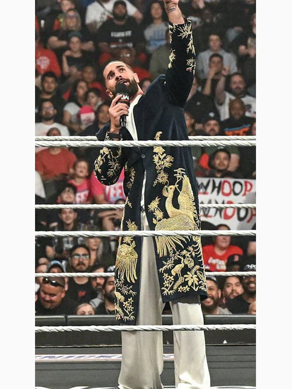 Seth Rollins Peacock Coat Blue