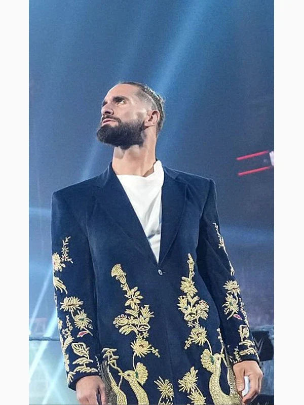 Seth Rollins Peacock Velvet Coat