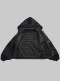 Shige 15oz Canvas Clasp Hooded Bomber Jacket Black