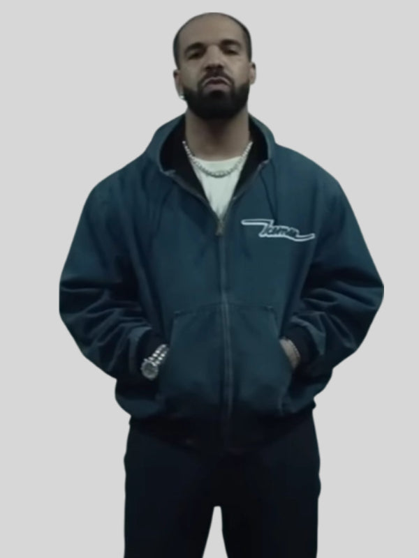 Shop Drake Iceman Hooded Jacket Blue