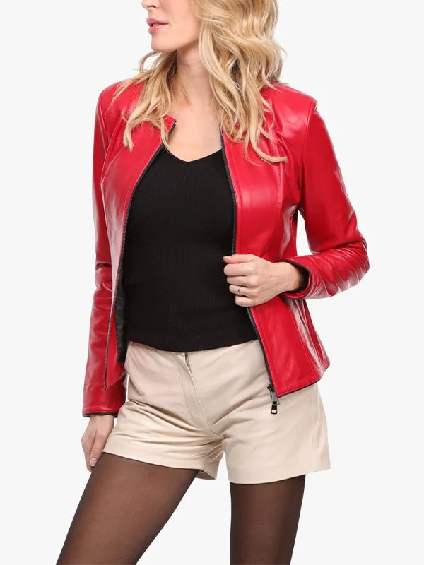 Short Leather Jacket Leather Red Leather Leathers Guignard