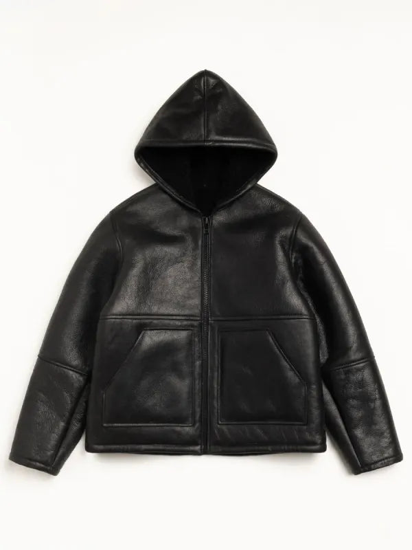 Stussy Shearling Hooded Jacket Black