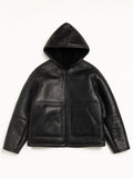 Stussy Shearling Hooded Jacket Black