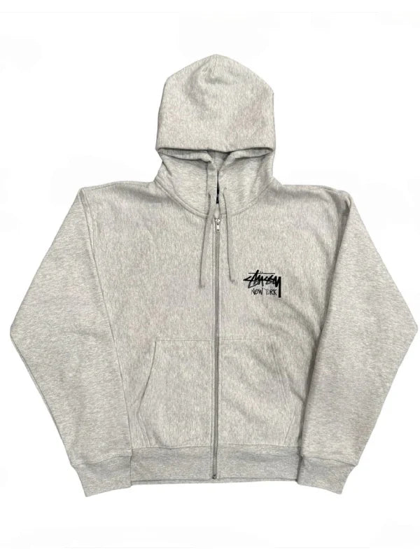 Stussy Stock New York Zip Hoodie Grey