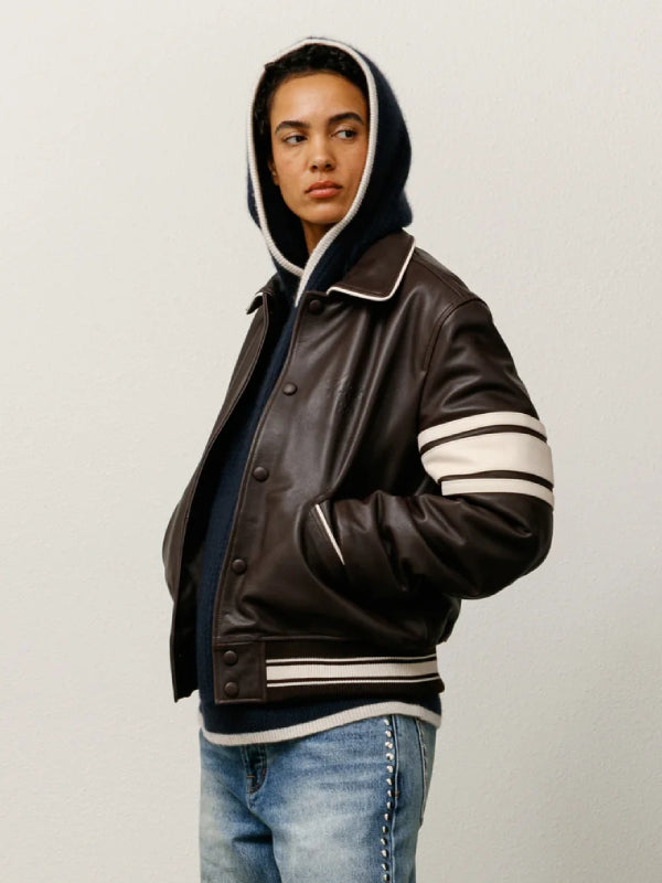 ジャケット・アウター Stussy WALES BONNER LEATHER VARSITY Wales Bonner Leather Varsity – Brown | Outerwear | Stüssy