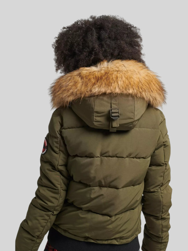 Superdry Everest Hooded Bomber Jacket Green