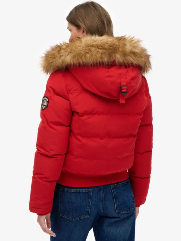 Superdry Everest Red Hooded Bomber Jacket
