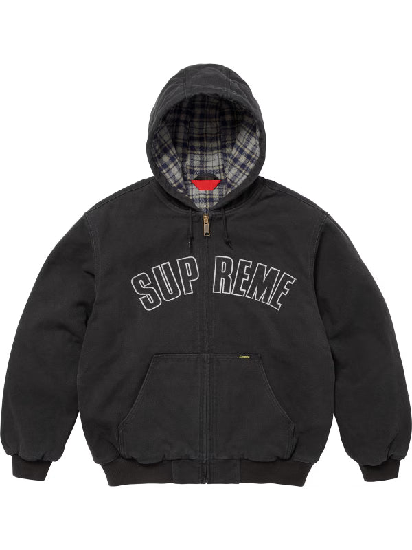 Supreme-Reflective-Arc-Black-Hooded-Work-Jacket