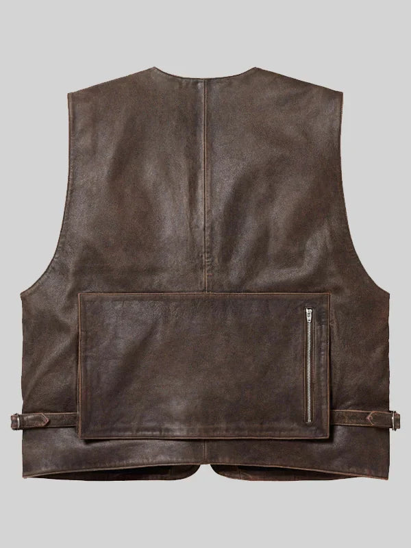 Supreme Brown Leather Cargo Vest