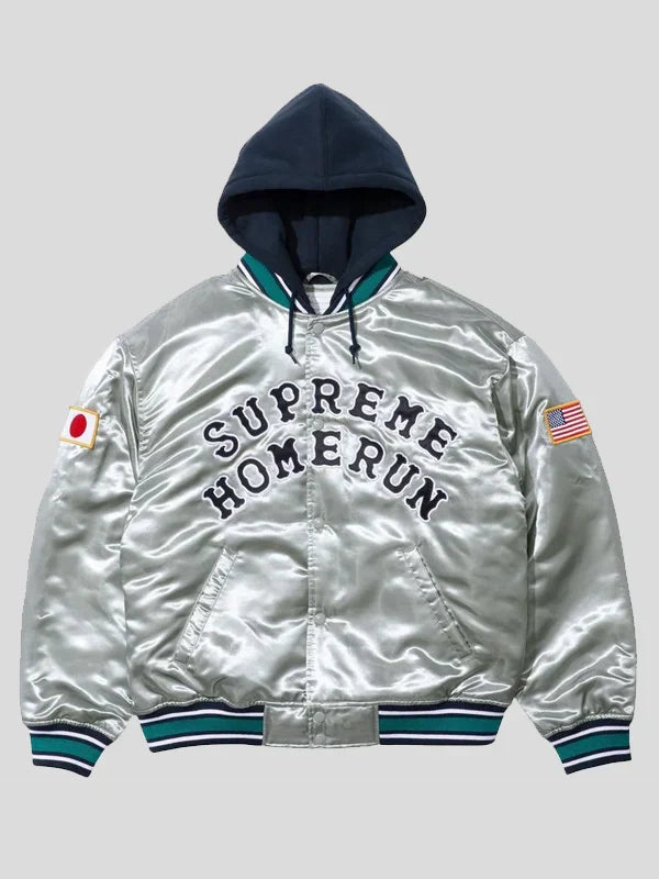 Supreme Homerun Hooded Varsity Jacket SS25