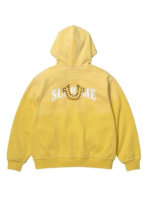 Supreme True Religion Zip Up Hooded Sweatshirt Yellow