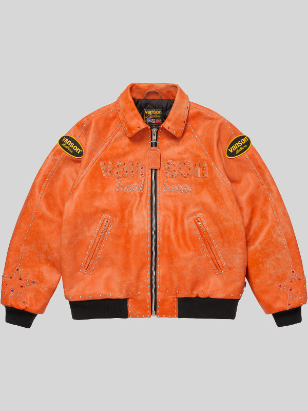 Supreme Vanson Leathers B.B Simon Orange Jacket