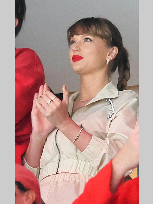 Taylor Swift AREA Crystal Jacket Beige