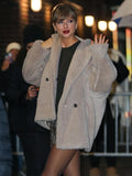Taylor Swift Faux Fur Teddy Coat Beige