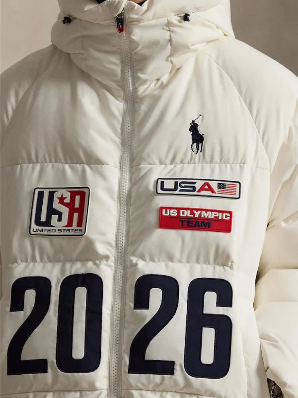 Team USA Polo Ralph Lauren Women_s Graphic Down Puffer Jacket White