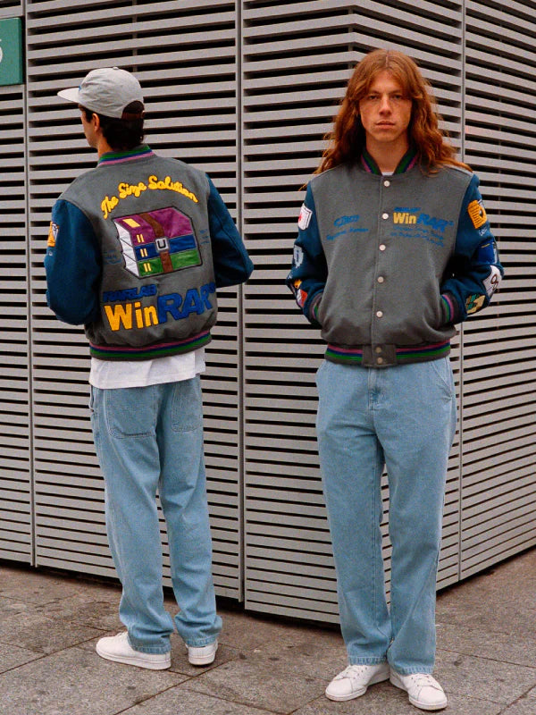 Tern x Winrar Grey and Blue Varsity Jacket