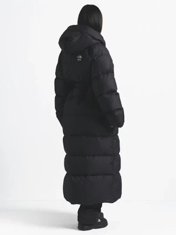 The North Face x Skims Nuptse Wrap Black Puffer Coat