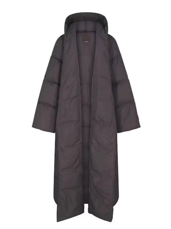 The North Face x Skims Nuptse Wrap Brown Parka Coat