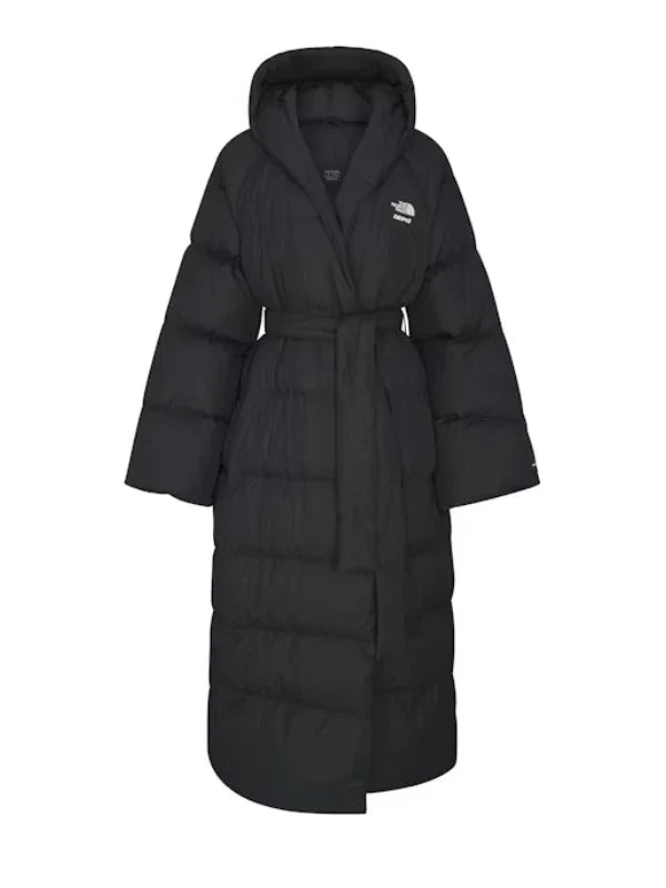 The North Face x Skims Nuptse Wrap Parka Coat Black