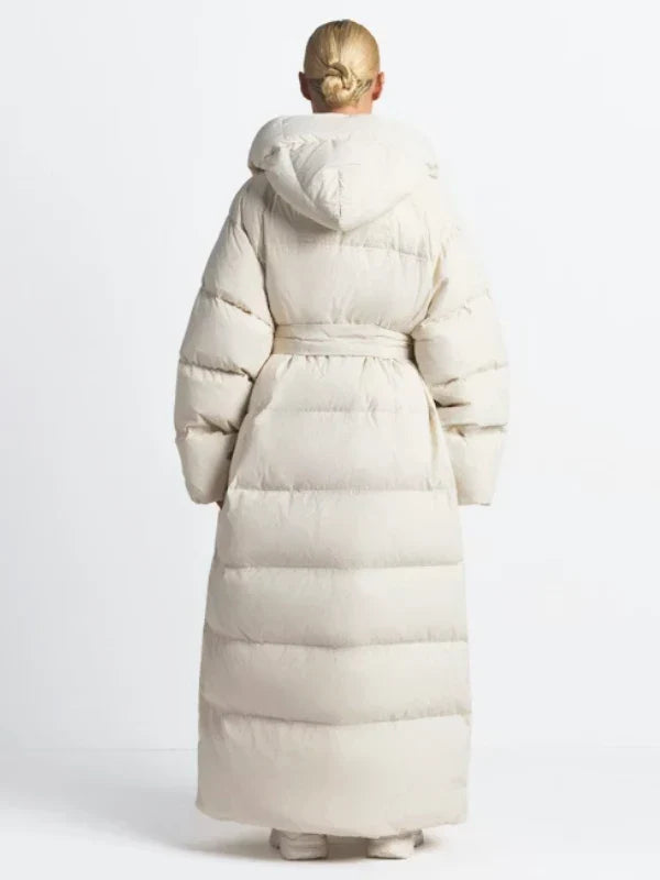 The North Face x Skims Nuptse Wrap White Puffer Coat
