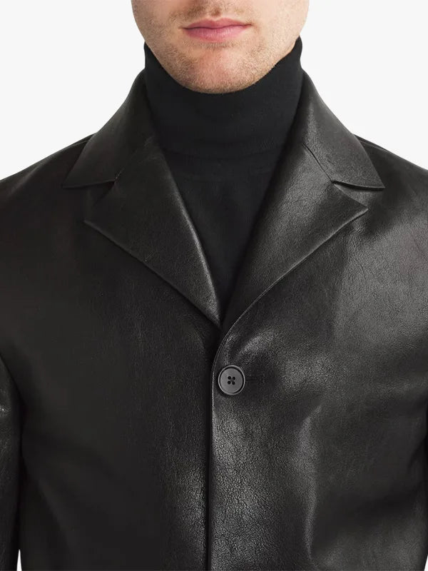 The Row Brodie Black Leather Jacket